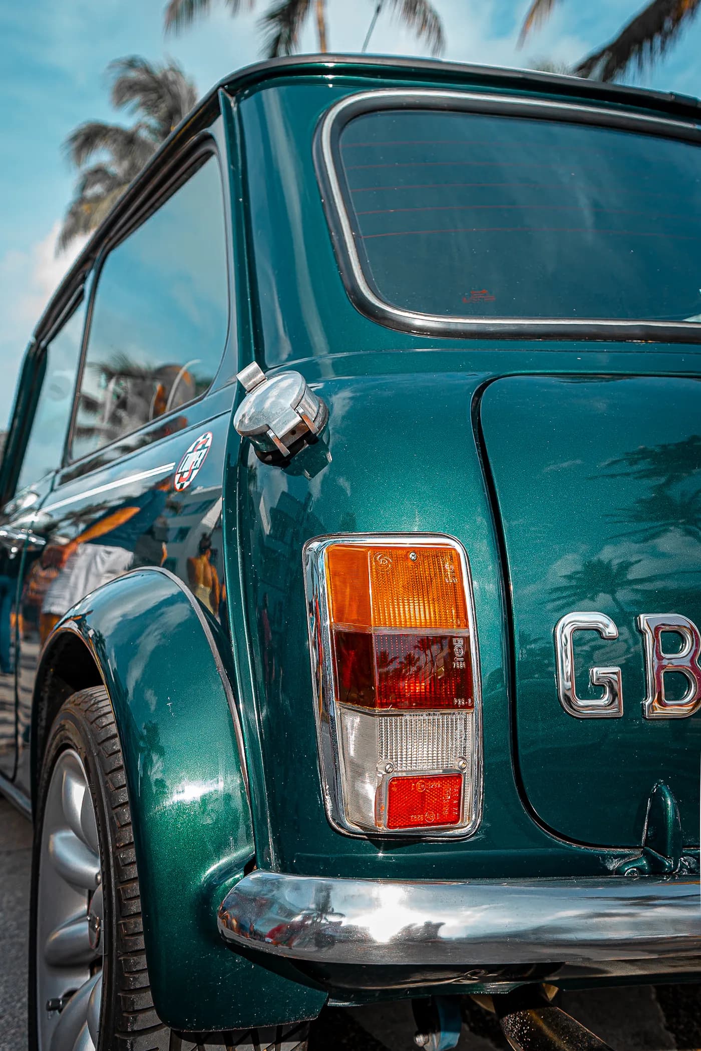 A classic car on Ocean Drive at the exhibition