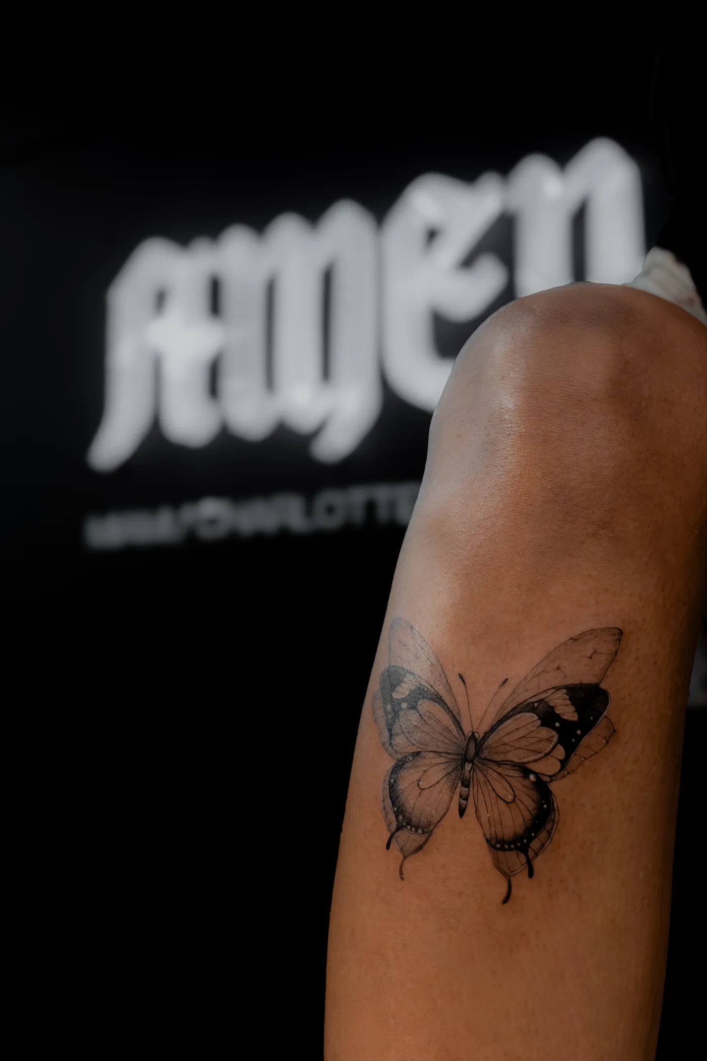 The butterfly against the Amen wall