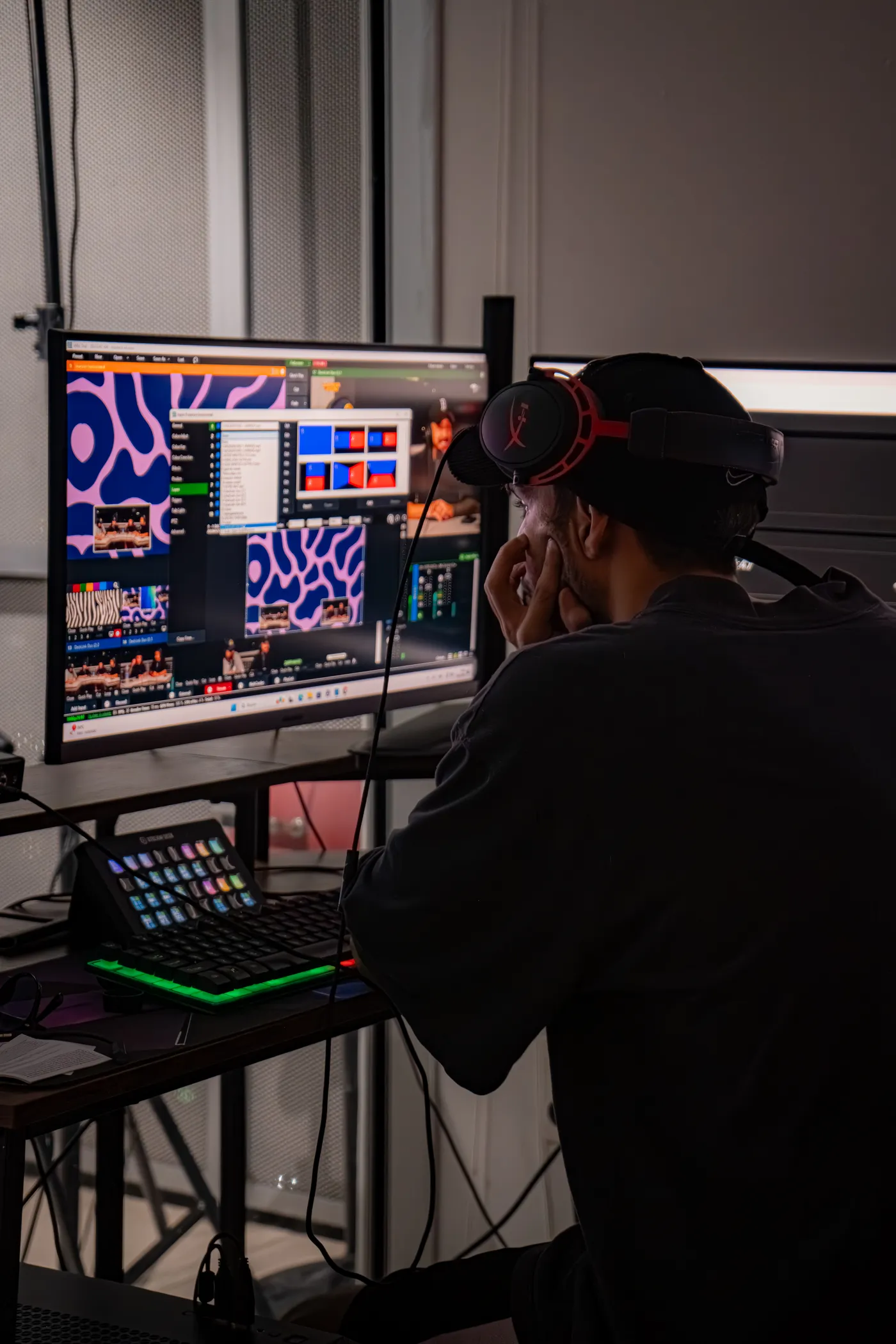 The operator at the monitors