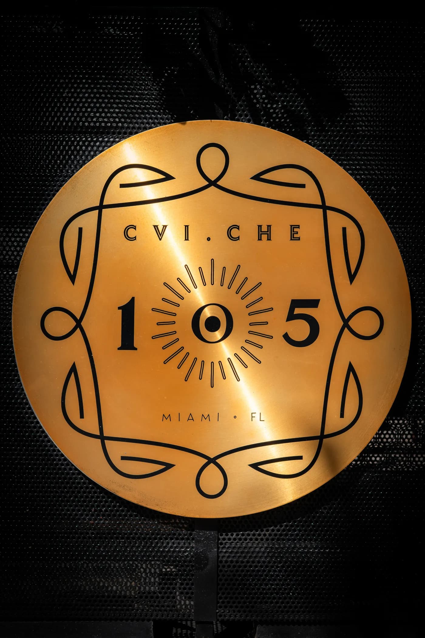 The gold 105 medallion