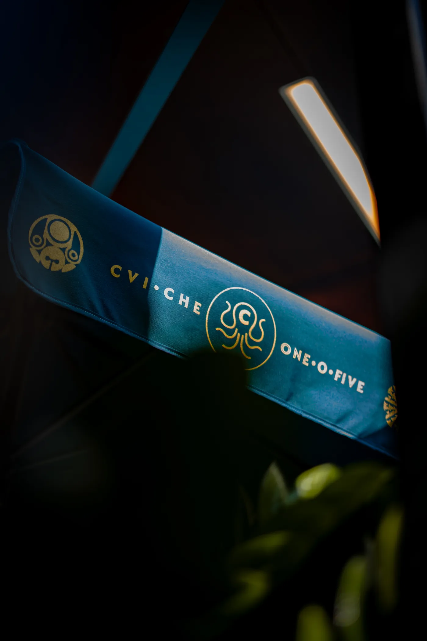The blue "Peruvian cuisine" sign