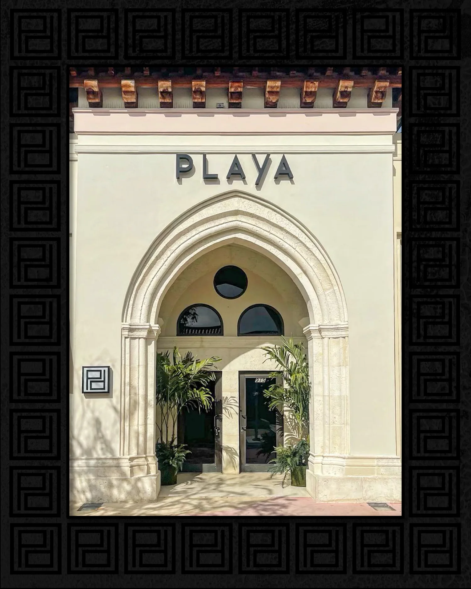 The Playa mark on a Mediterranean archway