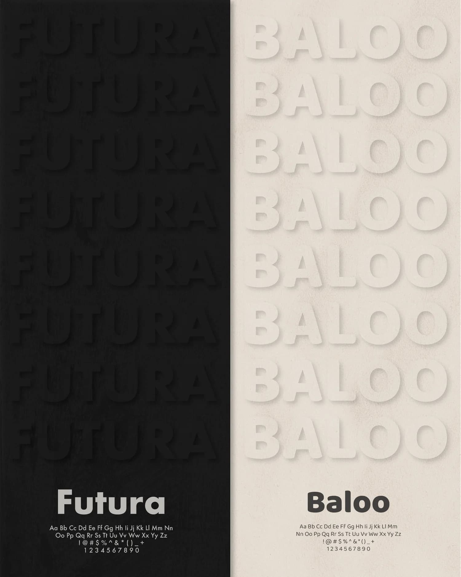 Playa typography — Futura and Baloo