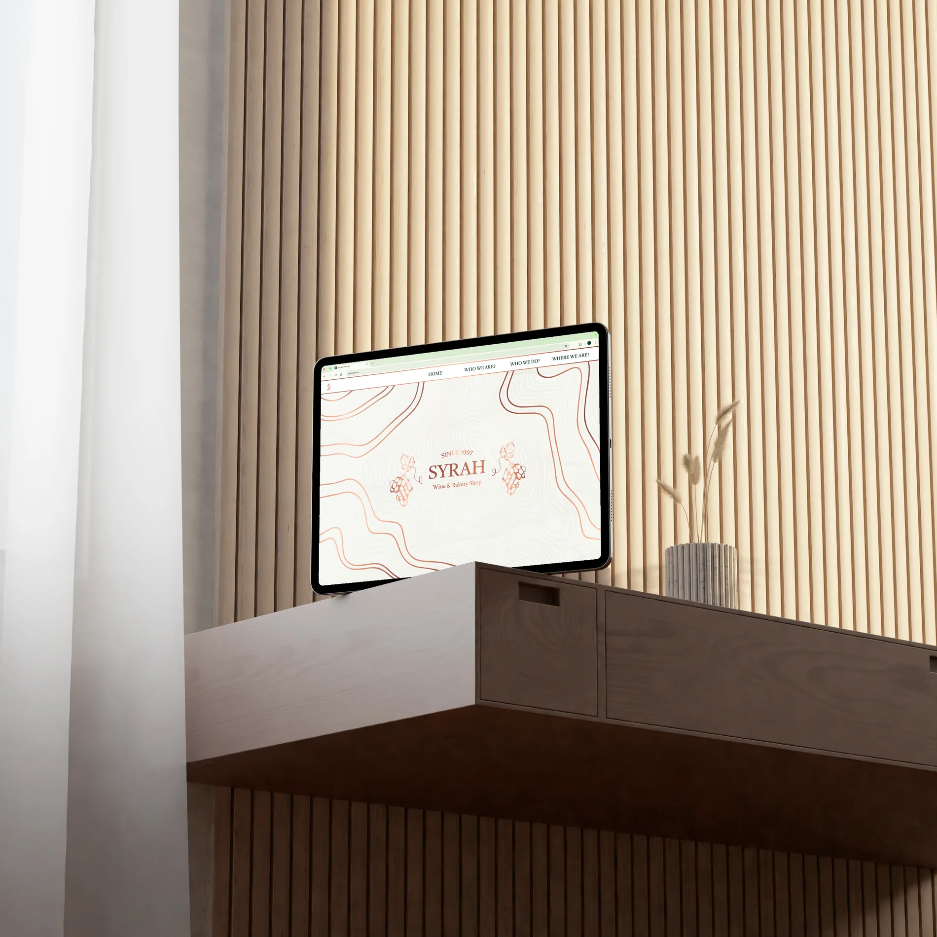 The Syrah menu on screen