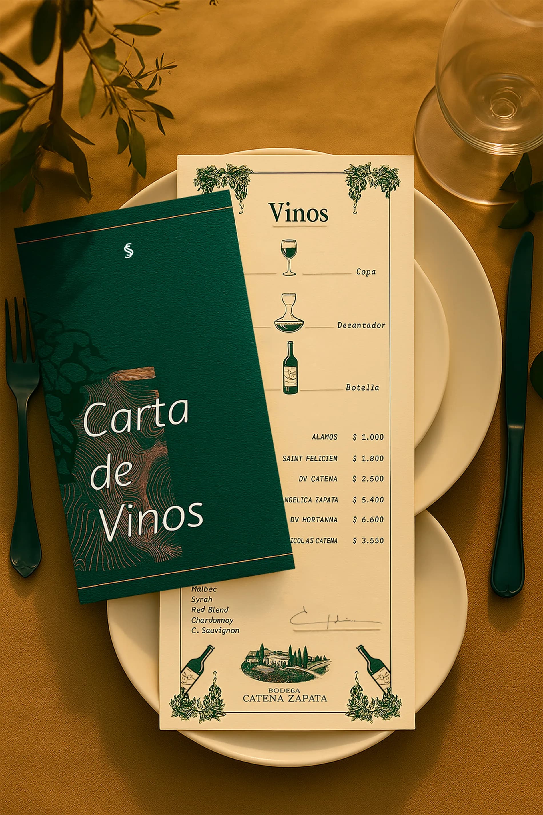 The Syrah wine list