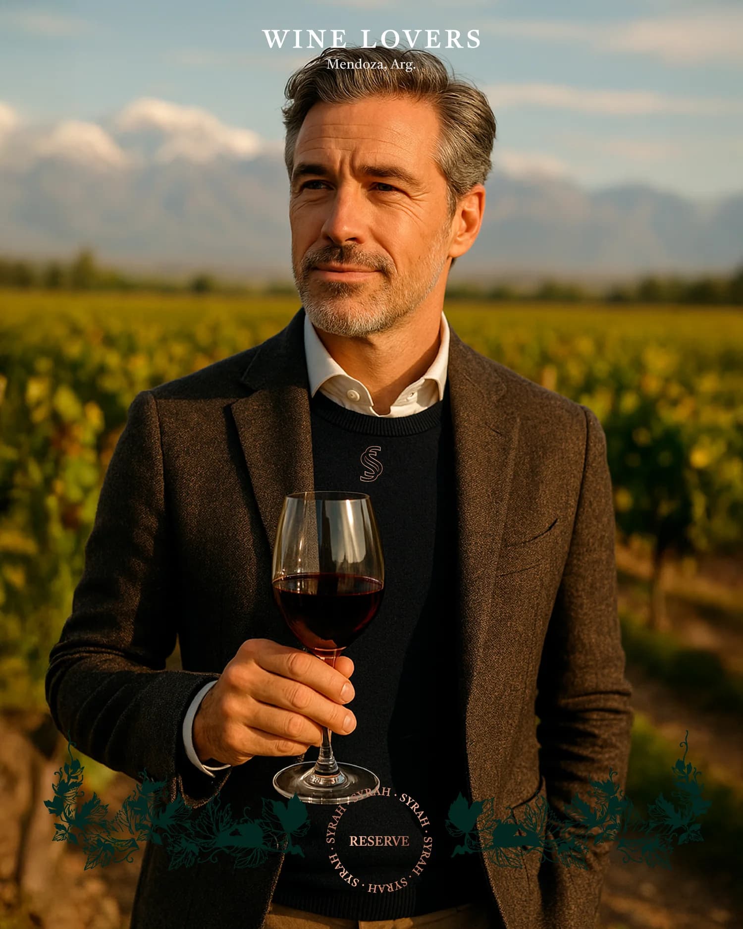 Syrah social piece built with AI-generated imagery