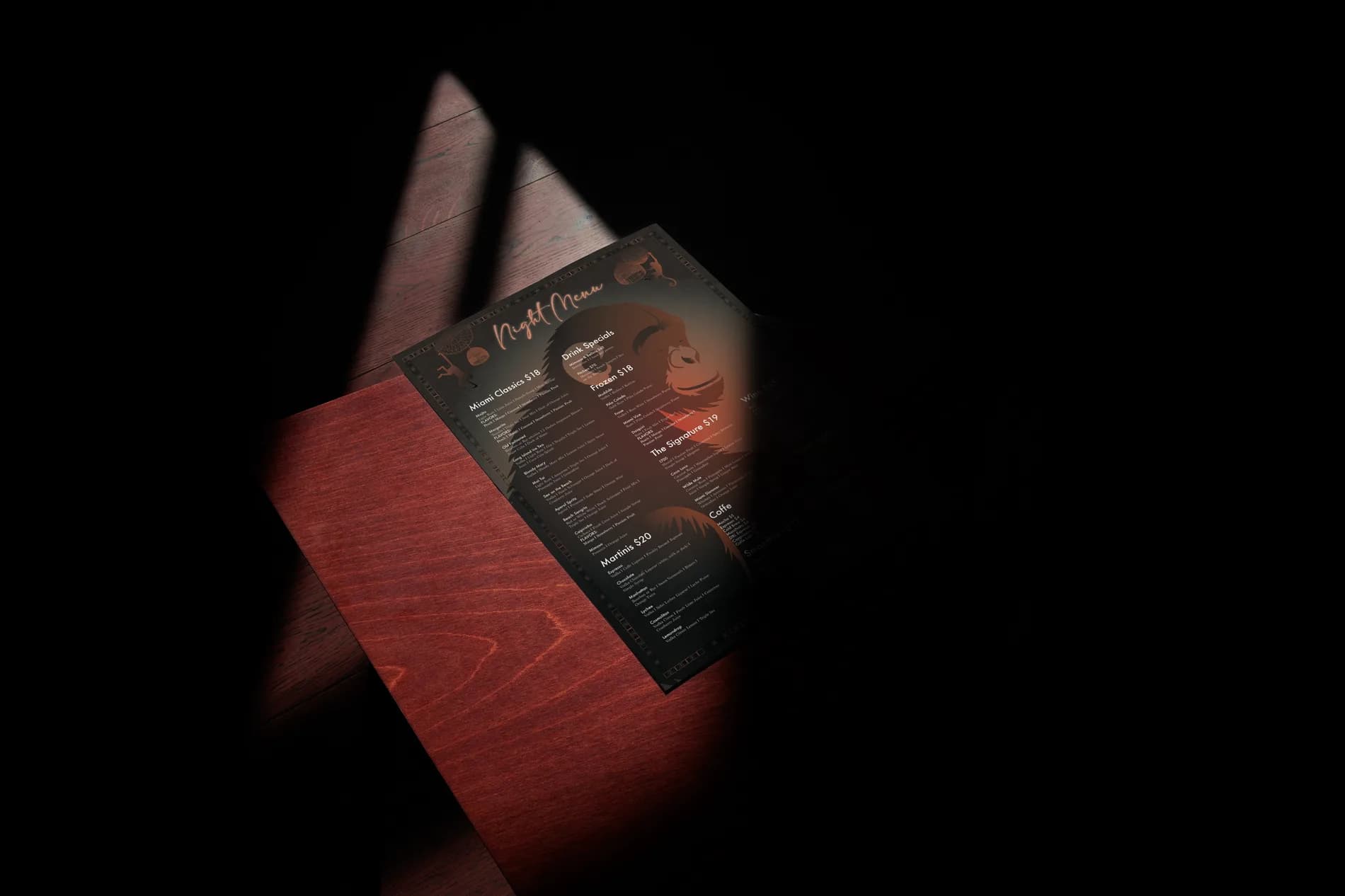 Night menu design