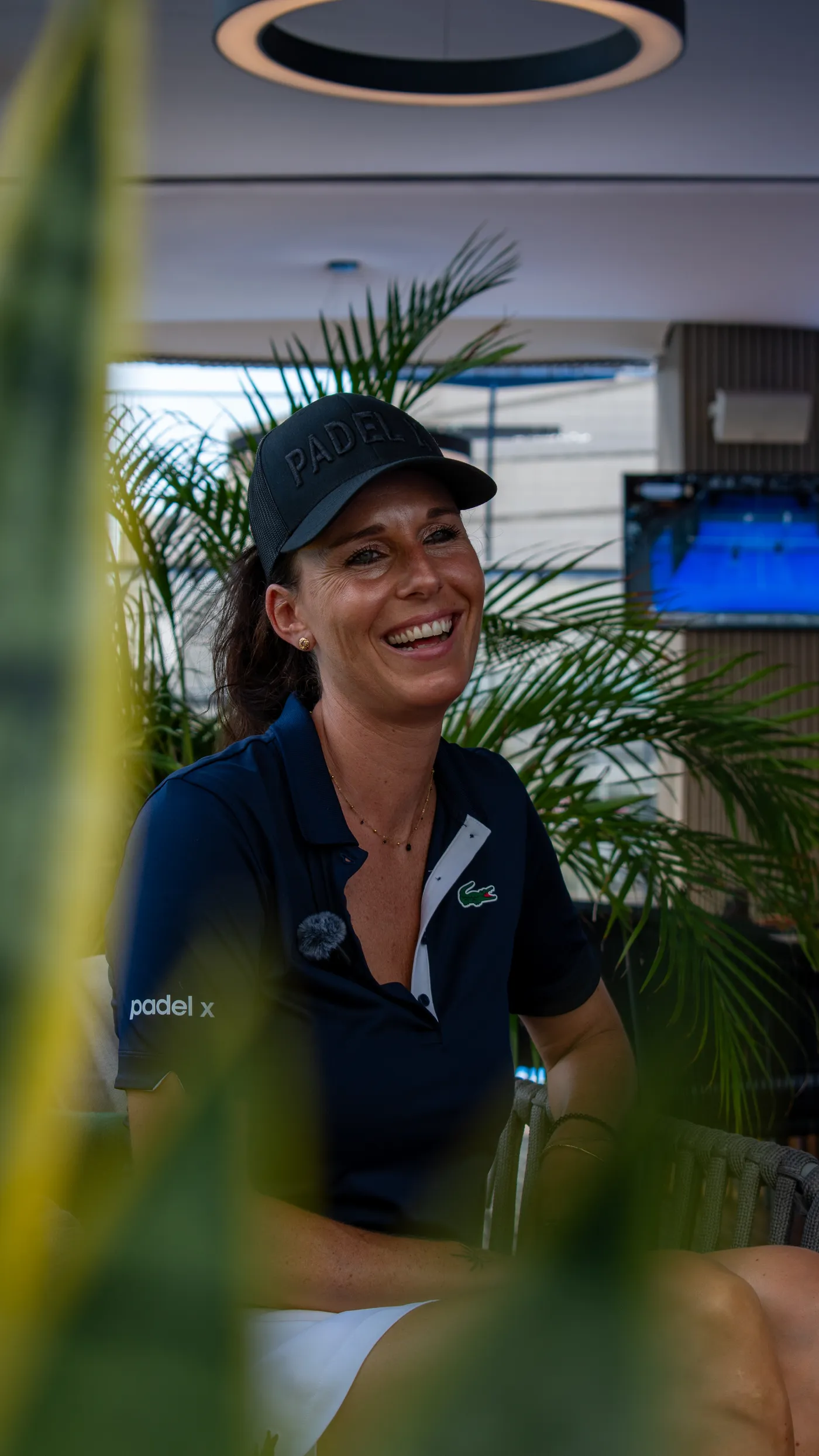 A member of the Padel X team on camera