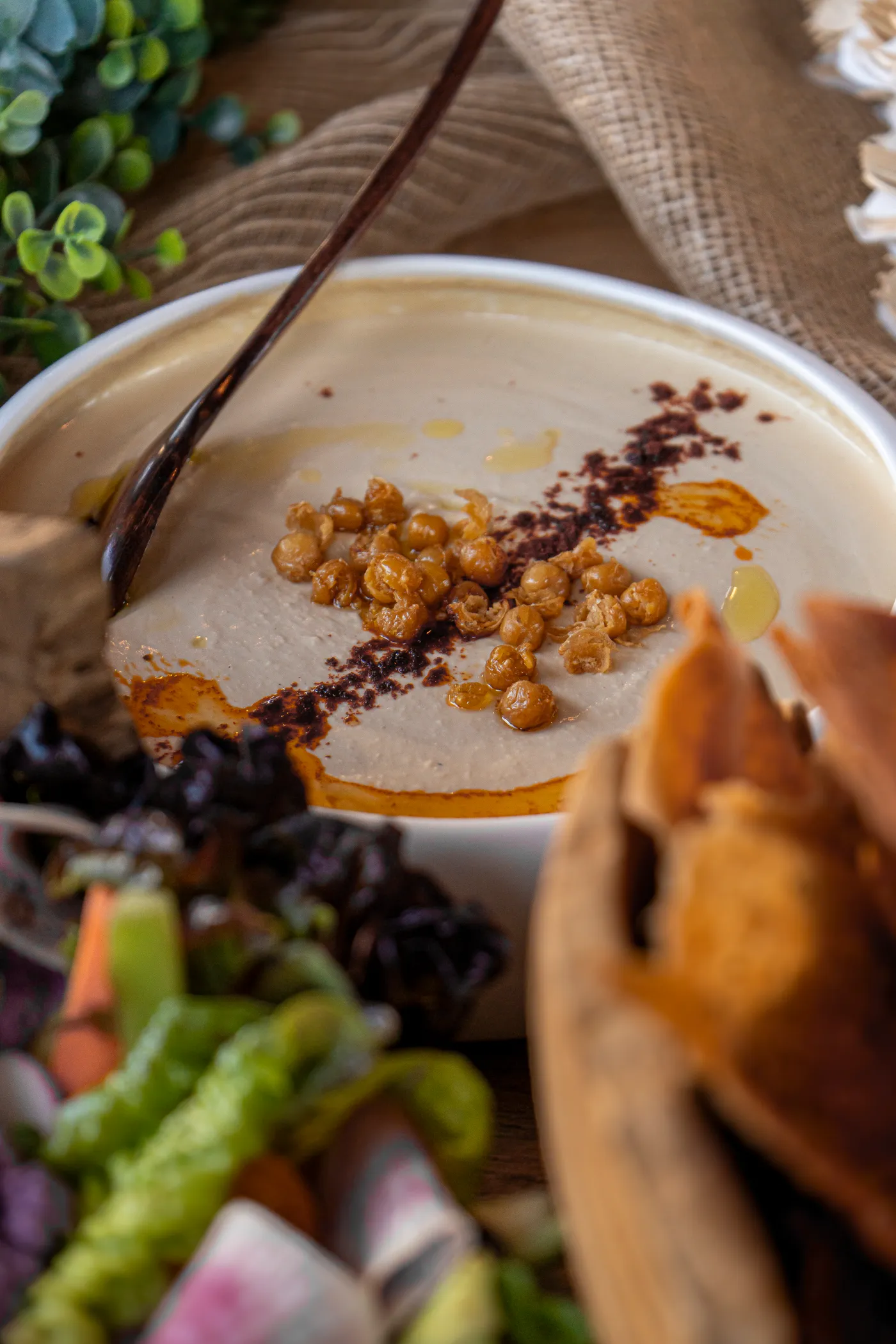 A salad plated close up