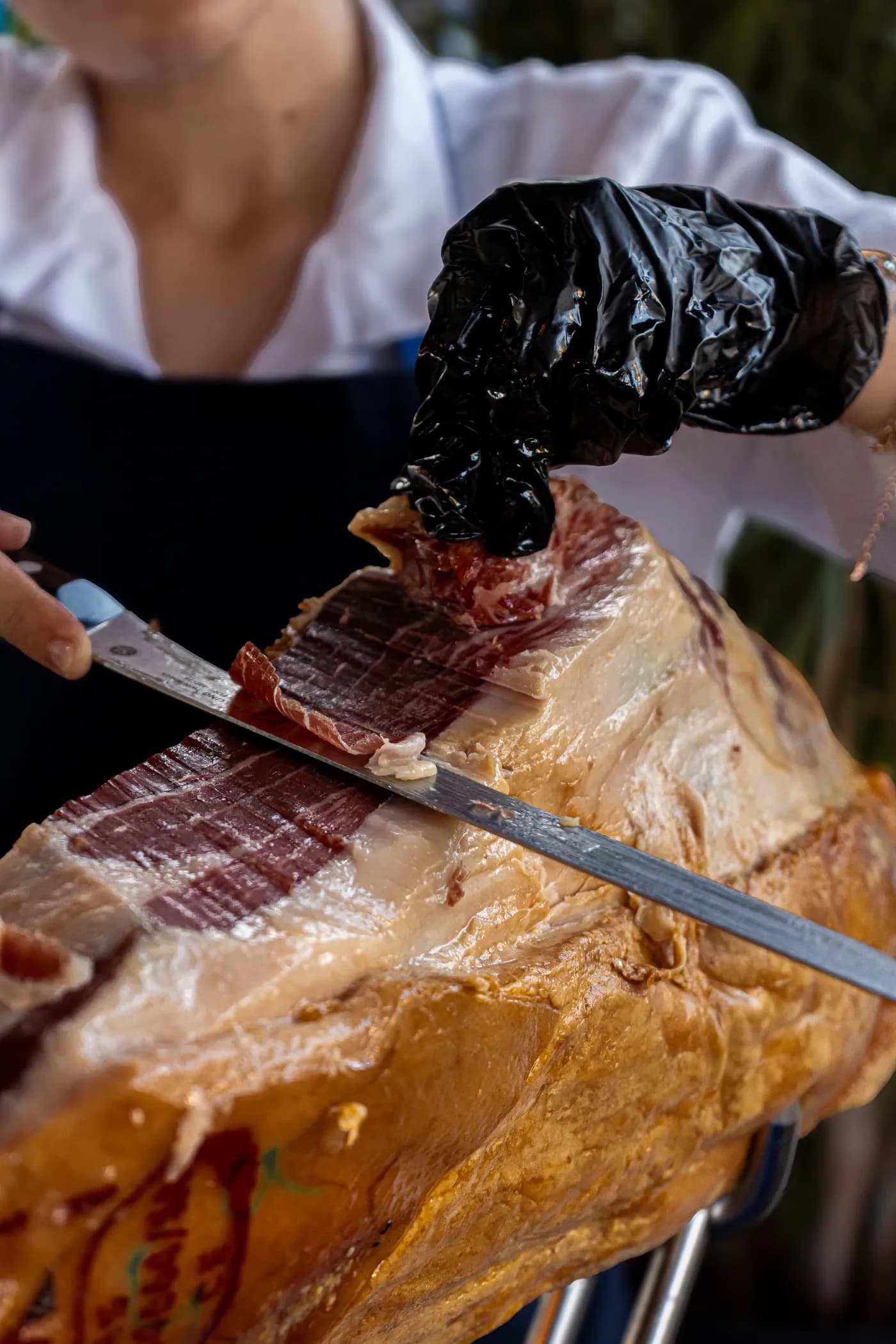 Jamón carved for the guests